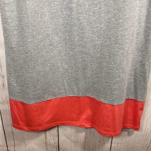 Boden Colorblock T Shirt Dress Gray with Orange Hem Womens Size 8 Minimalist - Picture 9 of 16